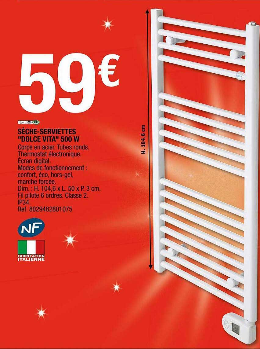 sèche-serviettes "dolce vita" 500 w