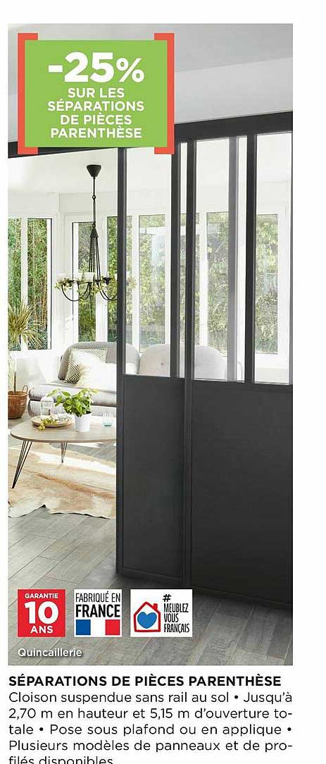 séparations de pièces parenthèse