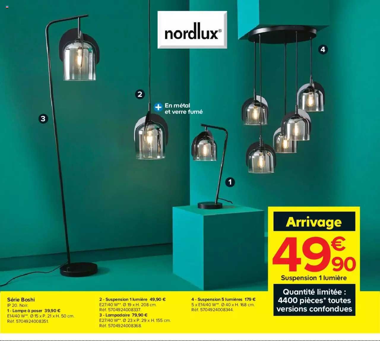 séri boshi : lampe à poser, suspension 1 lumière, suspension 5 lumières , lampadaire