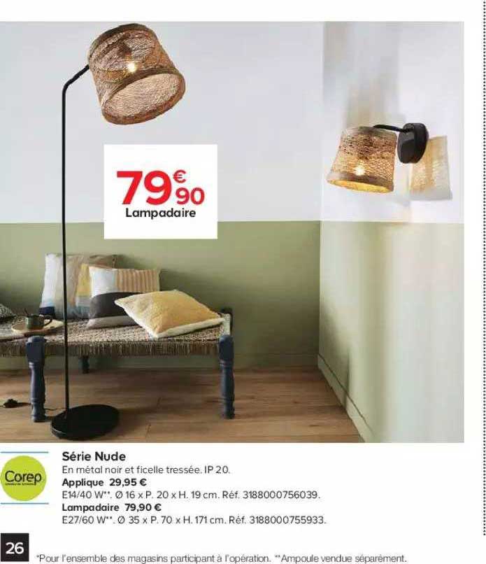 série nude : applique, lampadaire