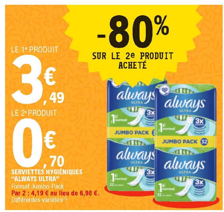 serviettes hygiéniques "always ultra"