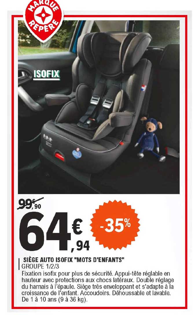 siège auto isofix "mots d'enfants"