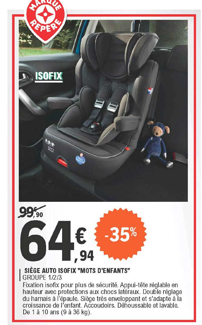 siège auto isofix "mots d'enfants"