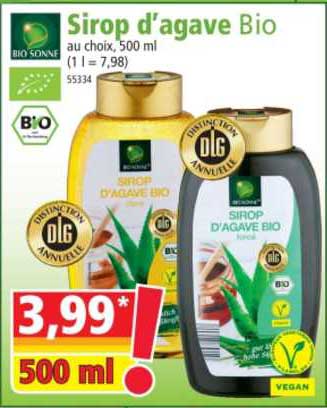 sirop d'agave bio bio sonne