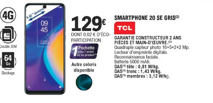 Smartphone 20 Se Gris Tcl