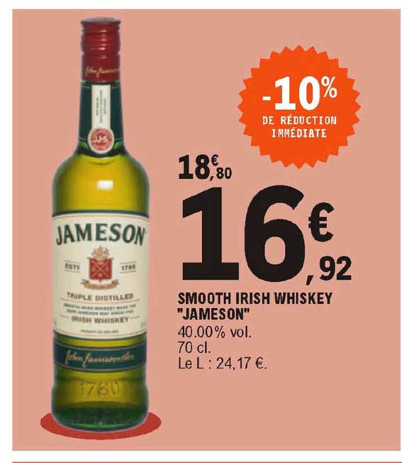 Smooth Irish Whiskey "jameson"
