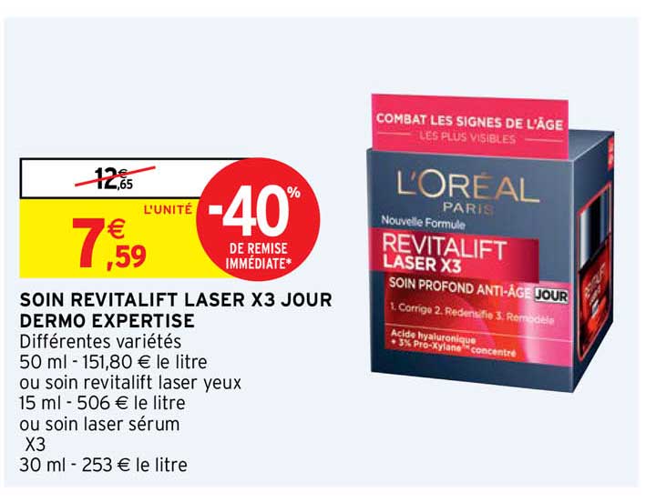 soin revitalift laser x3 jour dermo expertise