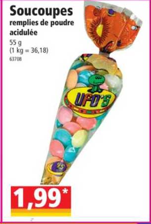 soucoupes remplies de poudre acidulée