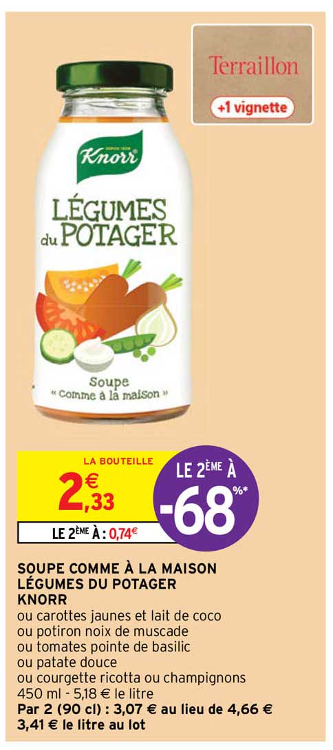 soupe comme à la maison légumes du potager knorr