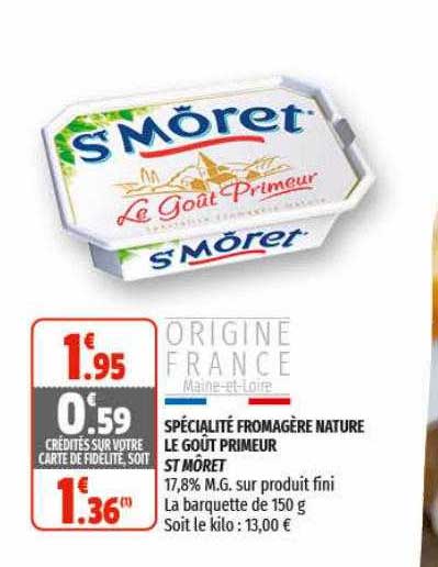 spécialité fromagère nature le goût primeur st môret