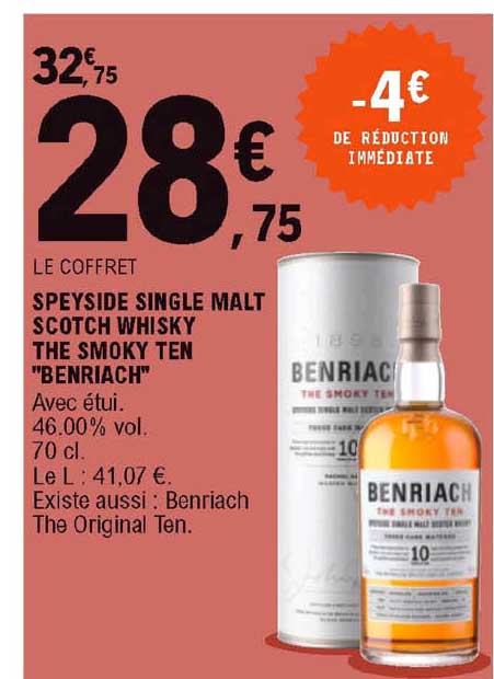 speyside single malt scotch whisky the smoky ten "benriach"