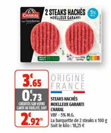steaks hachés moelleux garanti charal