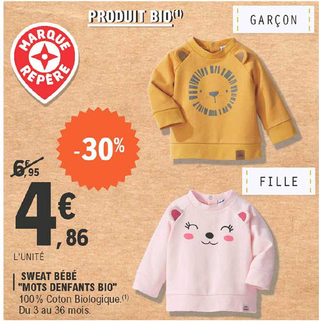 sweat bébé "mots d'enfants bio"