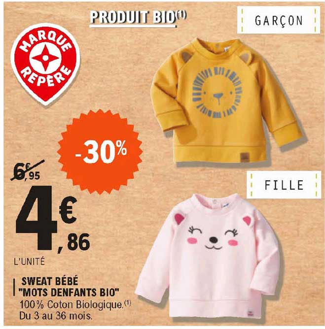 sweat bébé "mots d'enfants bio"