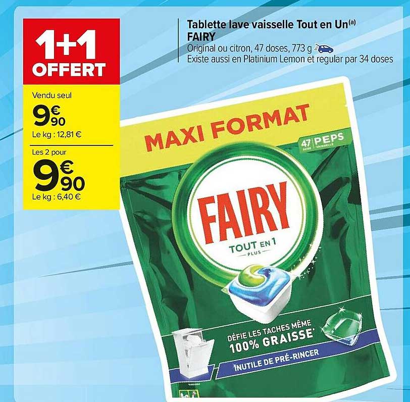 tablette lave vaisselle tout en un fairy