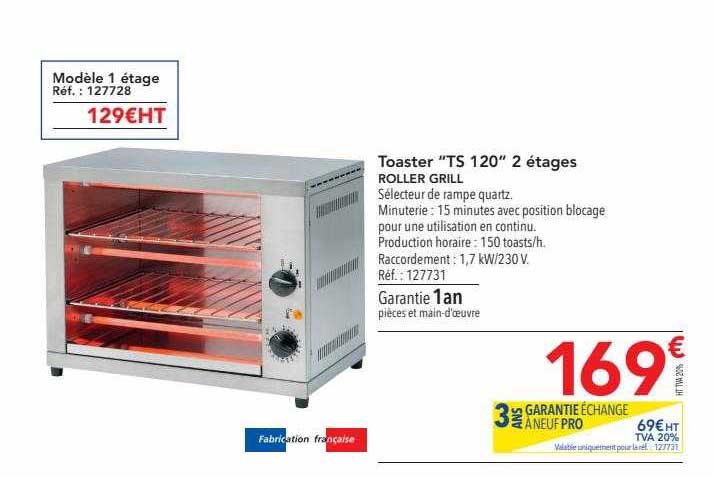 Taoster "ts 120" 2 étages Roller Grill