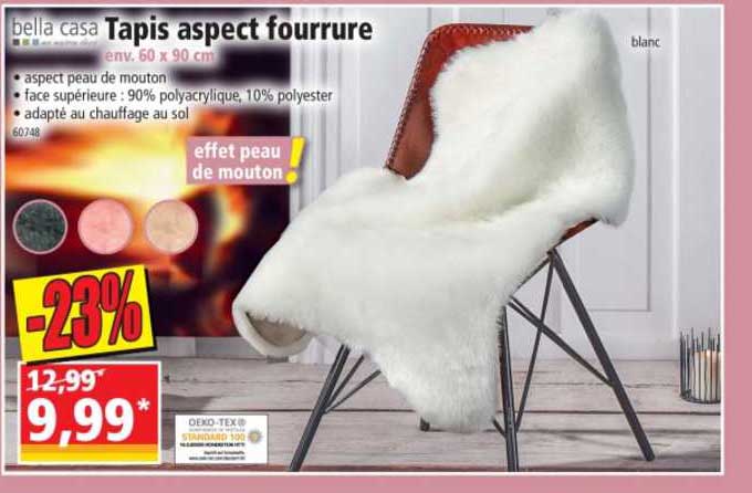 tapis aspect fourrure bella casa