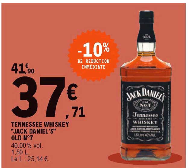 tennessee whiskey "jack daniel's" old n°7