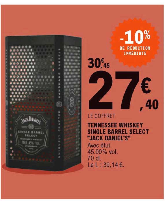tennessee whiskey single barrel select "jack daniel's"