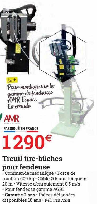 treuil tire-bûches pour fendeuse