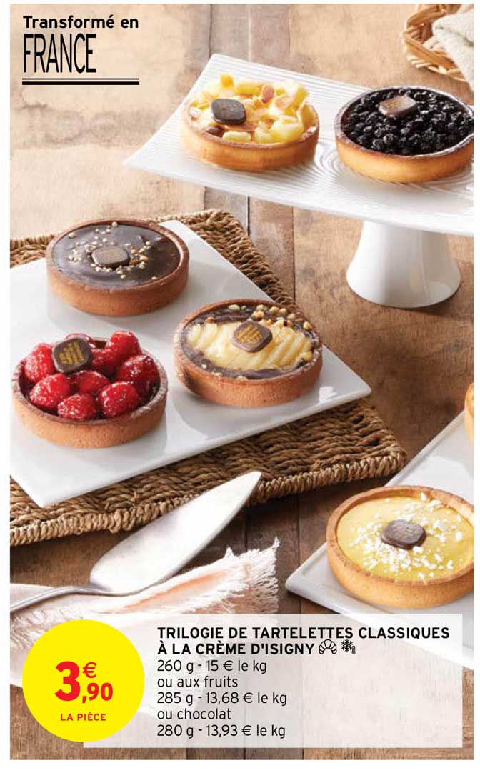 trilogie de tartelettes classiques à la crème d'isigny