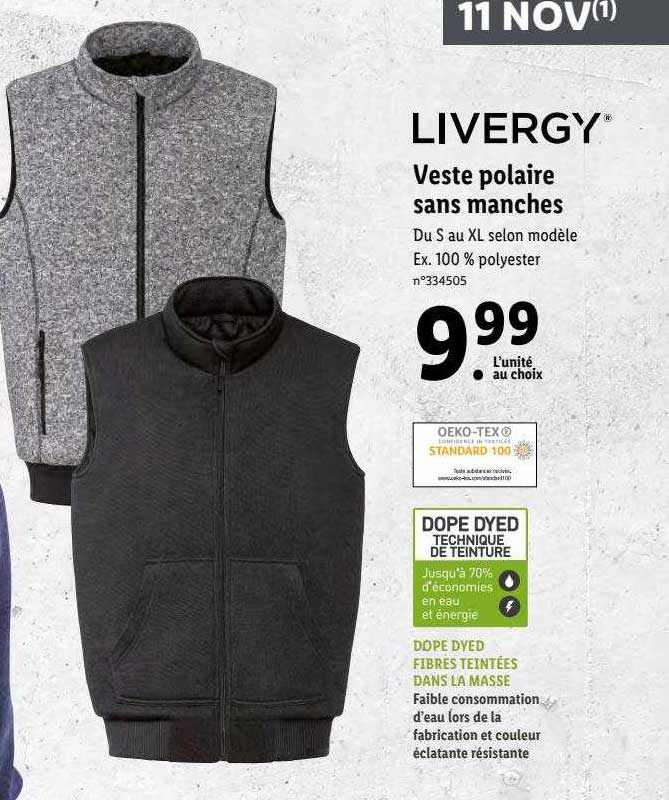 veste polaire sans manches livergy