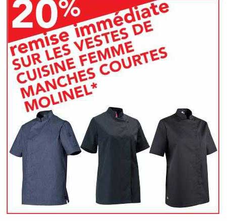 vestes de cuisine femme manches courtes molinel