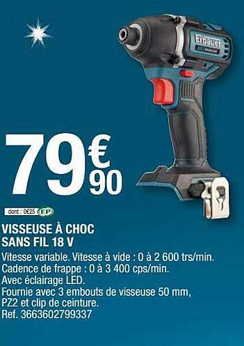 Visseuse à Choc Sans Fil 18 V Erbauer