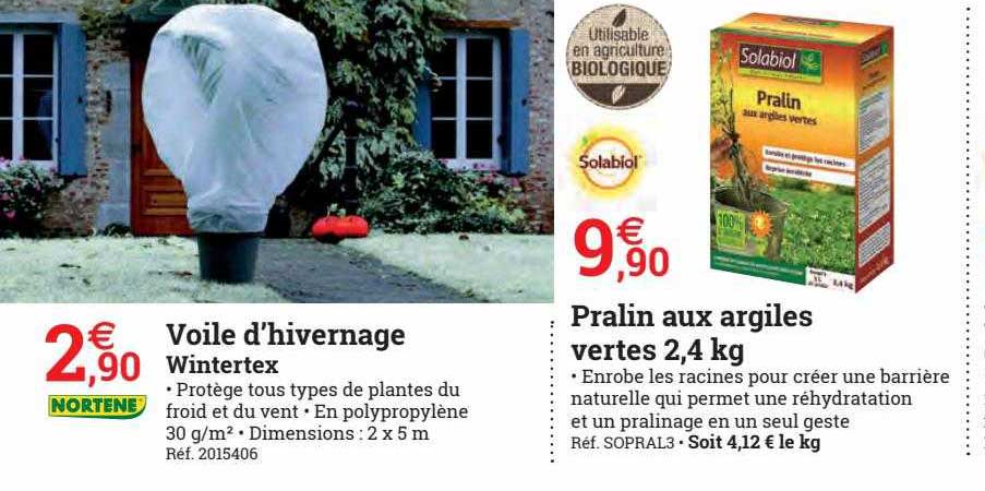 Voile D'hivernage Wintertex Nortène , Pralin Aux Argiles Vertes 2,4 Kg Solabiol