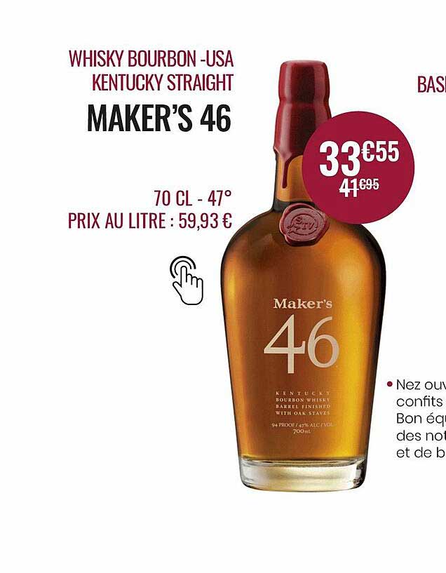 whisky bourbon - usa kentucky straight maker's 46