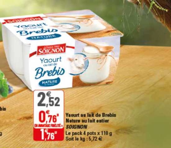 Yaourt Au Lait De Brebis Nature Au Lait Entier Soignon