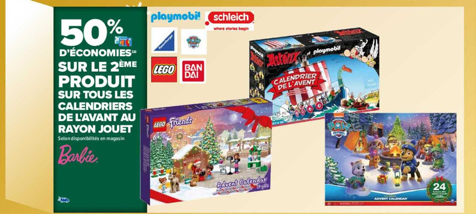 calendrier de l'avent au rayon jouet barbie