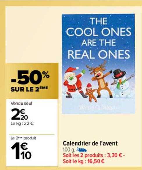 calendrier de l'avent the cool ones are the real ones