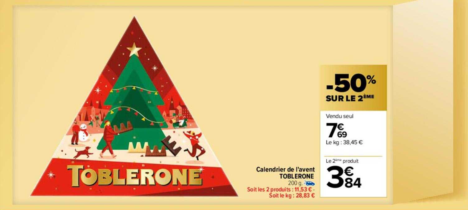 calendrier de l'avent toblerone