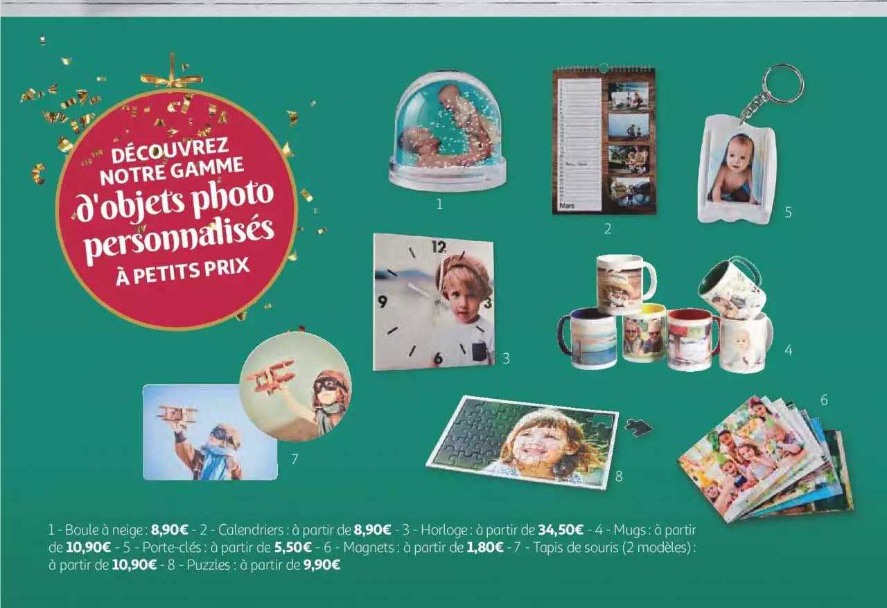 gamme d'objets photo personnalisés