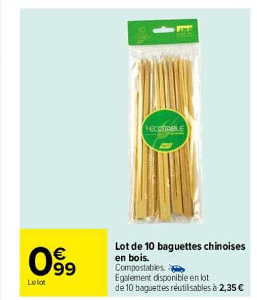 Lot De 10 Baguettes Chinoises En Bois