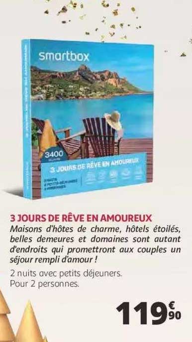 3 jours de rêve en amoureux smartbox