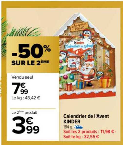 calendrier de l'avent kinder