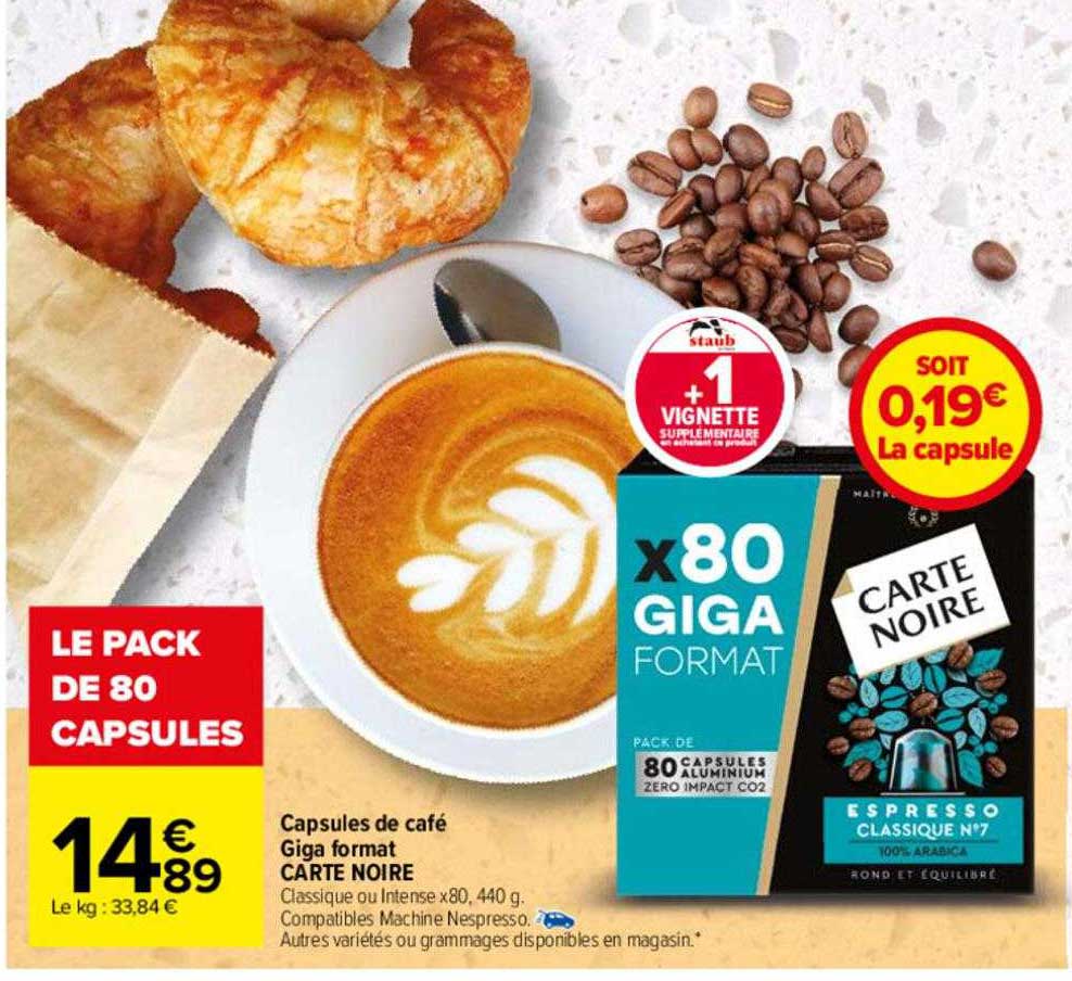 capsules de café giga format carte noire