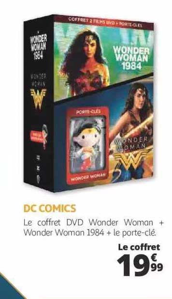 dc comics : le coffret dvd wonder woman + wonder woman 1984 + le porte-clé