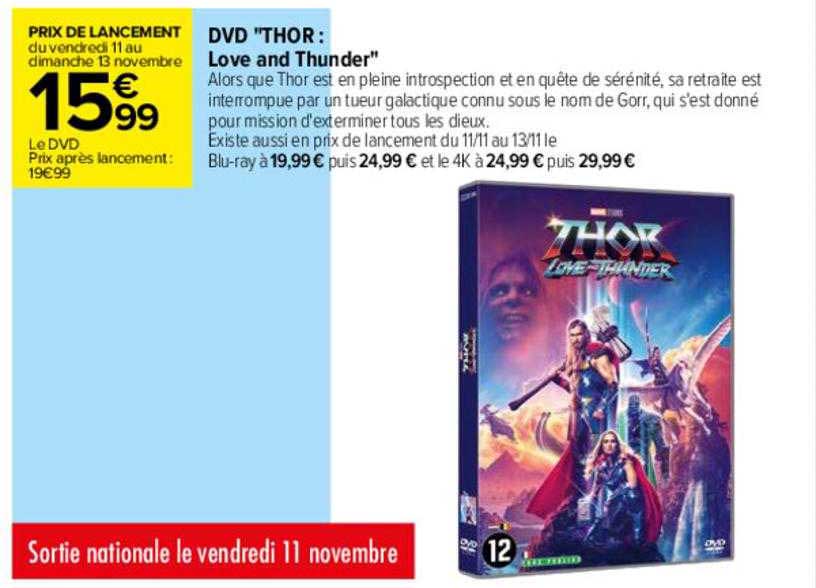 dvd "thor : love and thunder"