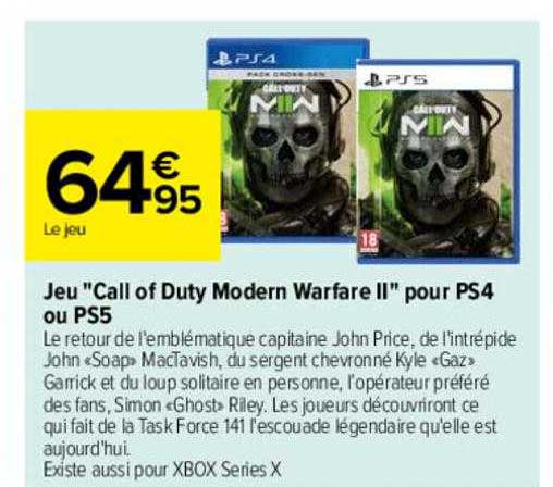 jeu "call of duty modern warfare II" pur ps4 ou ps5