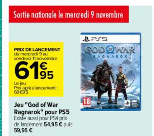jeu "god of war ragnarok" pour ps5