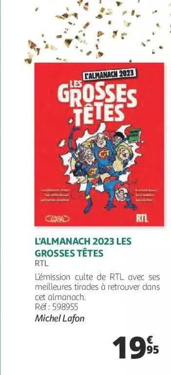 l'almanach 2023 les grosses têtes - rtl