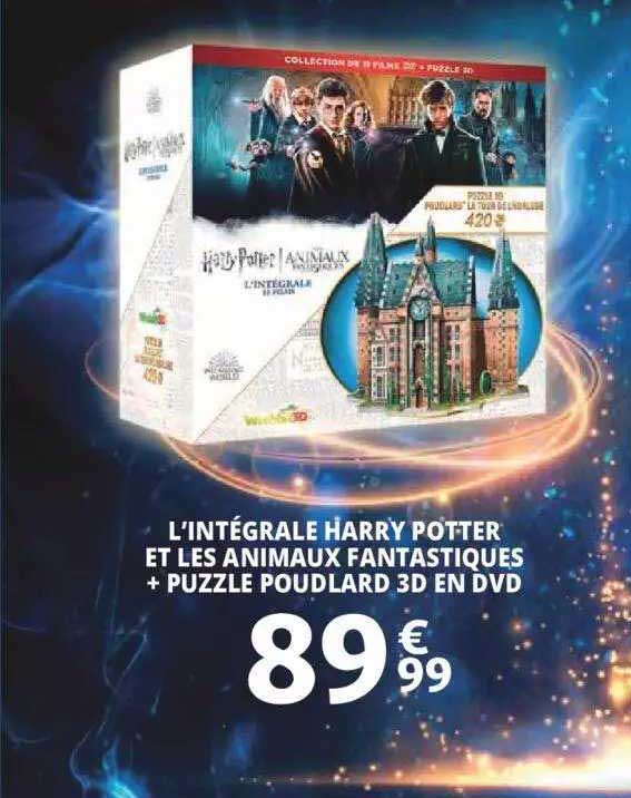 l'intégrale harry potter et les animaux fantastiques + puzzle poudlard 3d en dvd