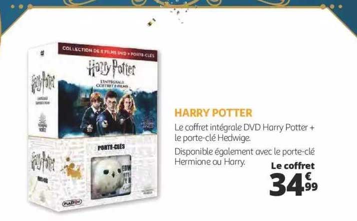 le coffret intégrale dvd harry potter + le porte-clé hedwige