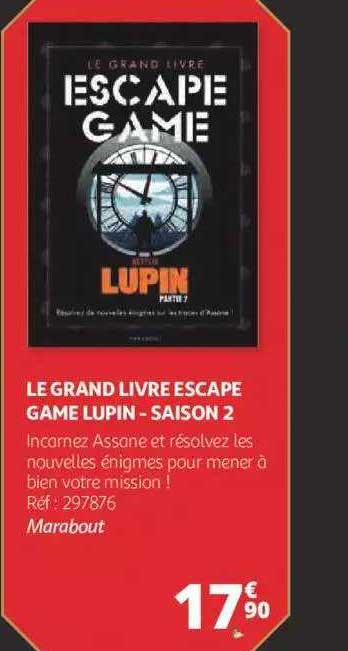 le grand livre escape game lupin - saison 2