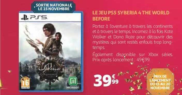 le jeu ps5 syberia 4 the world before