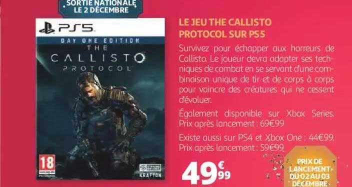 le jeu the callisto protocol sur ps5