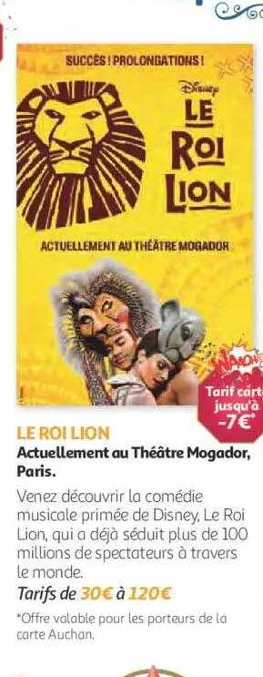 le roi lion actuellement au théâtre mogador, paris